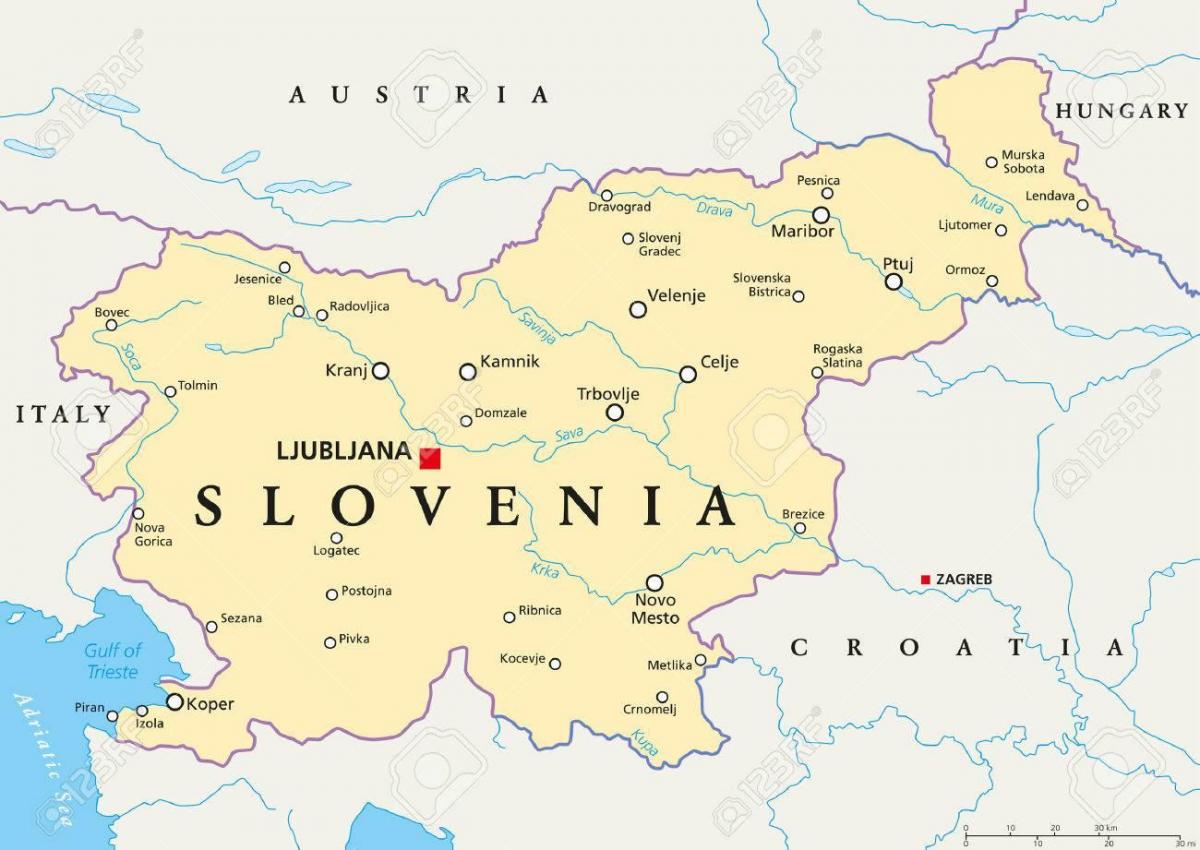 Fiumi in Slovenia mappa